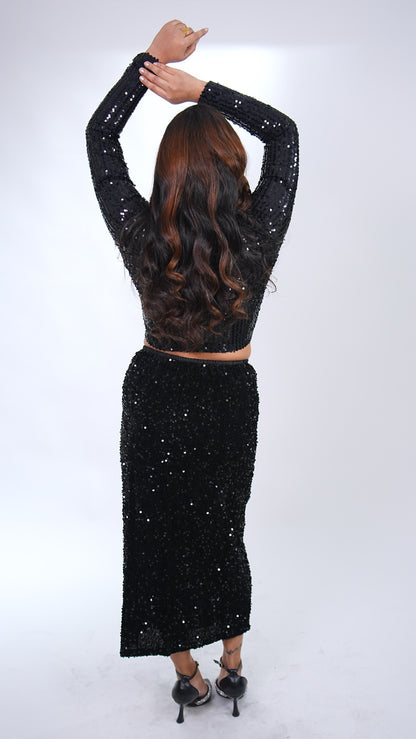 Sequin Skirt BLACK