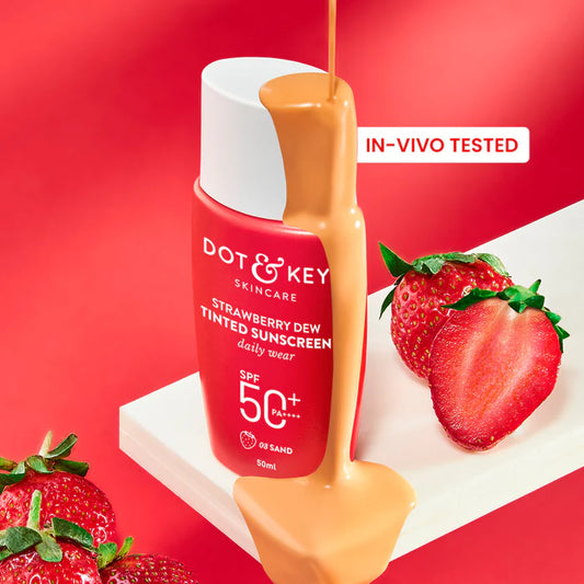 Strawberry Dew Tinted Sunscreen, In-Vivo Tested SPF 50+ PA++++