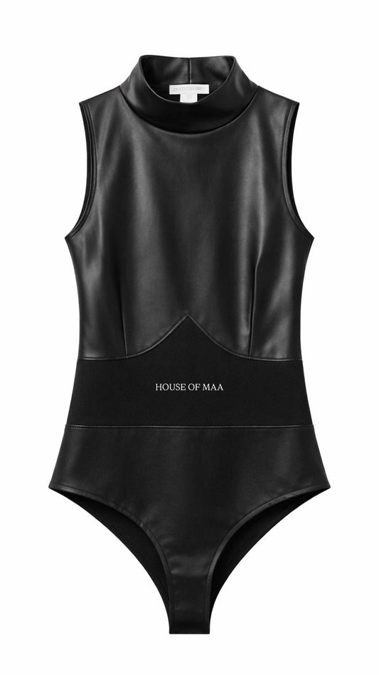 Faux Leather Bodysuit